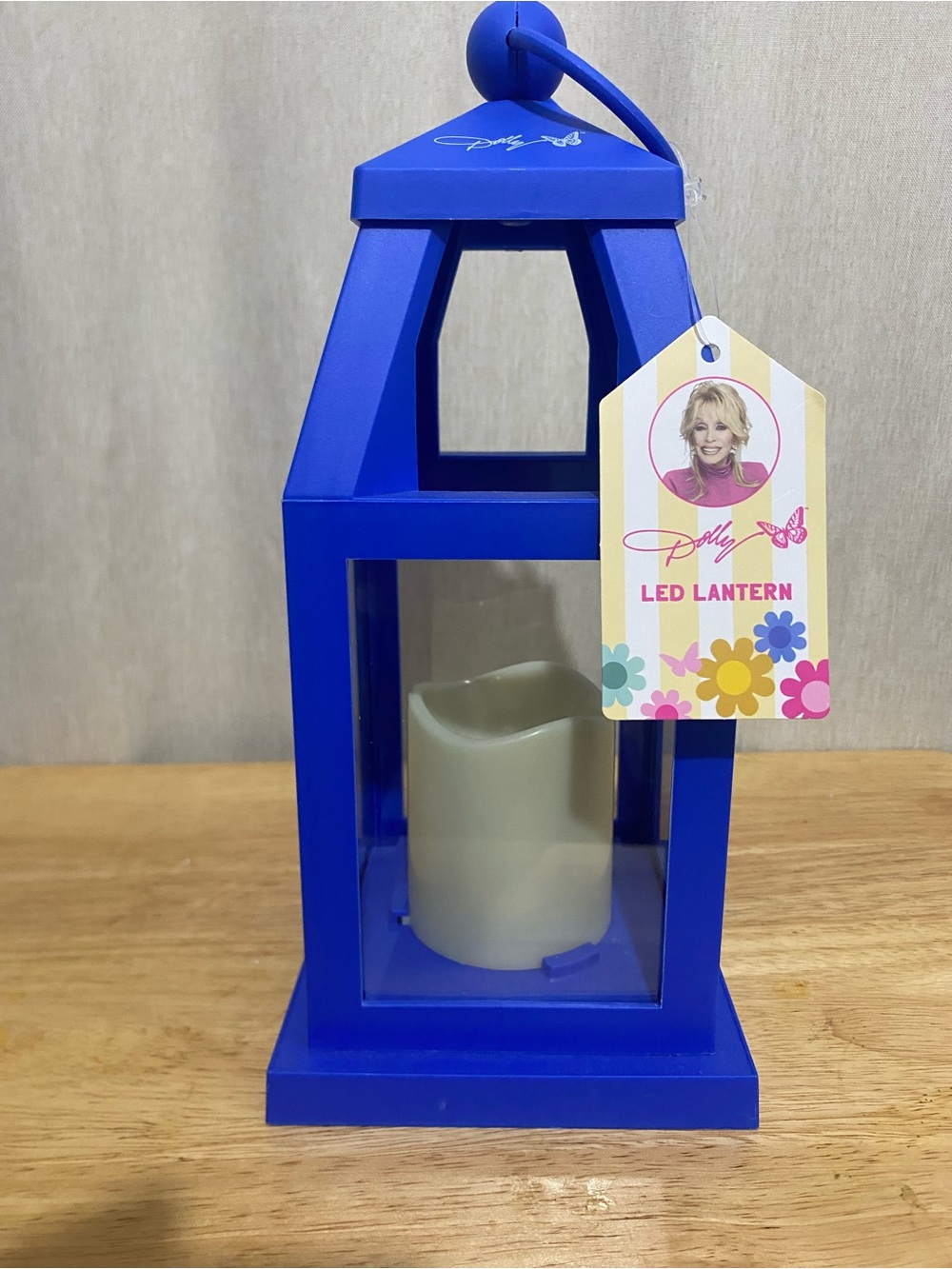 Dolly LED Lantern in Royal Blue with Cream LED Candle